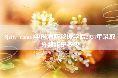 慈溪中国消防救援学院2024年录取分数线是多少