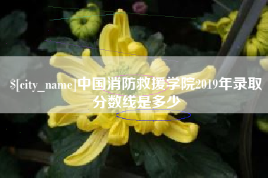 慈溪中国消防救援学院2019年录取分数线是多少