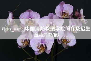 慈溪中国消防救援学院简介及招生章程指挥部
