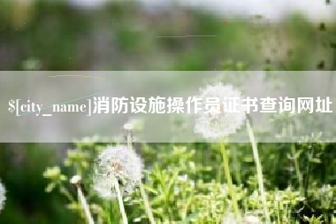 慈溪消防设施操作员证书查询网址