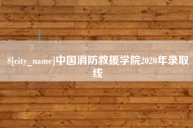 慈溪中国消防救援学院2020年录取线